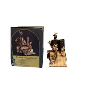 Classic Treasures"It's A Small World" Ceramic Mouse Animated Accordion Music Box